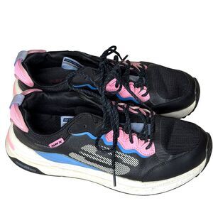 Skechers Global Jogger Fresh Strike Sneakers Running Shoes Black Pink 9